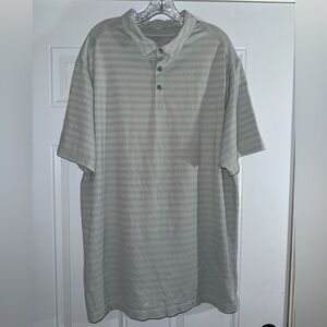 Cutter & Buck Men's Light Gray Striped Polo Shirt size XXL